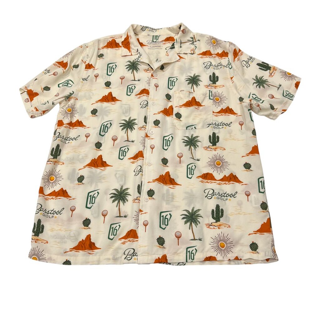 Barstool Golf Phoenix Pattern Short Sleeve Shirt, L